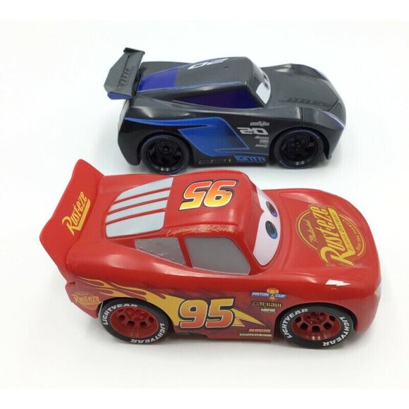 Disney Cars 3 Lightning McQueen Jackson Storm IGNTR 2.0 Press Push Down & Go - Picture 3 of 9